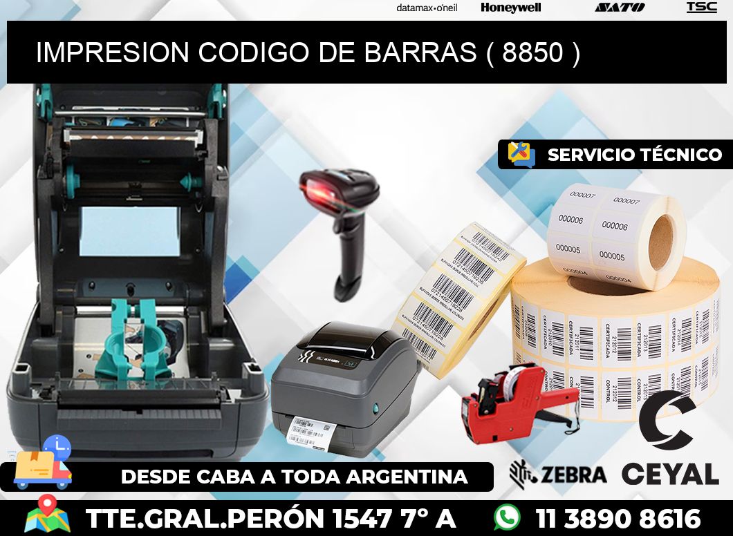 IMPRESION CODIGO DE BARRAS ( 8850 )