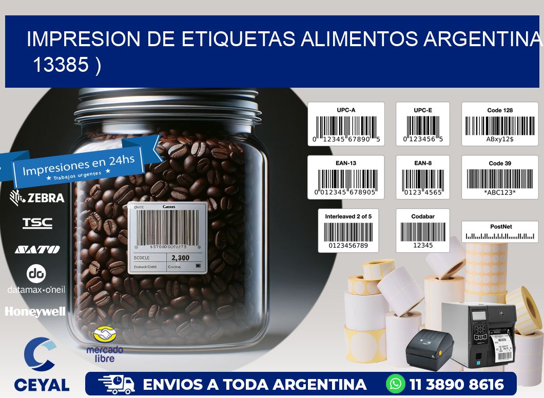 IMPRESION DE ETIQUETAS ALIMENTOS ARGENTINA   13385 )