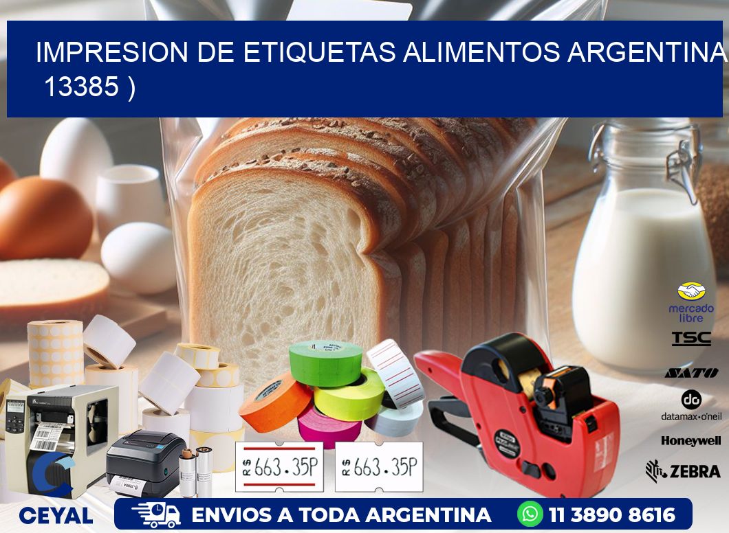 IMPRESION DE ETIQUETAS ALIMENTOS ARGENTINA   13385 )
