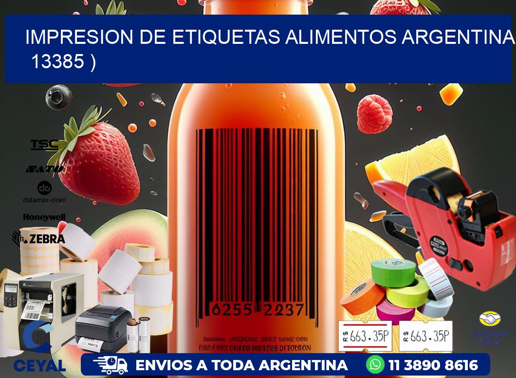 IMPRESION DE ETIQUETAS ALIMENTOS ARGENTINA   13385 )