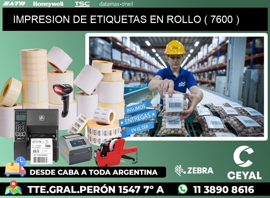 IMPRESION DE ETIQUETAS EN ROLLO ( 7600 )