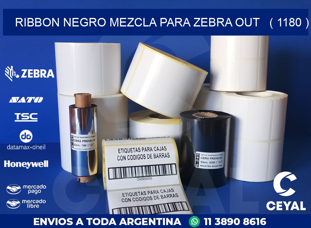 RIBBON NEGRO MEZCLA PARA ZEBRA OUT   ( 1180 )