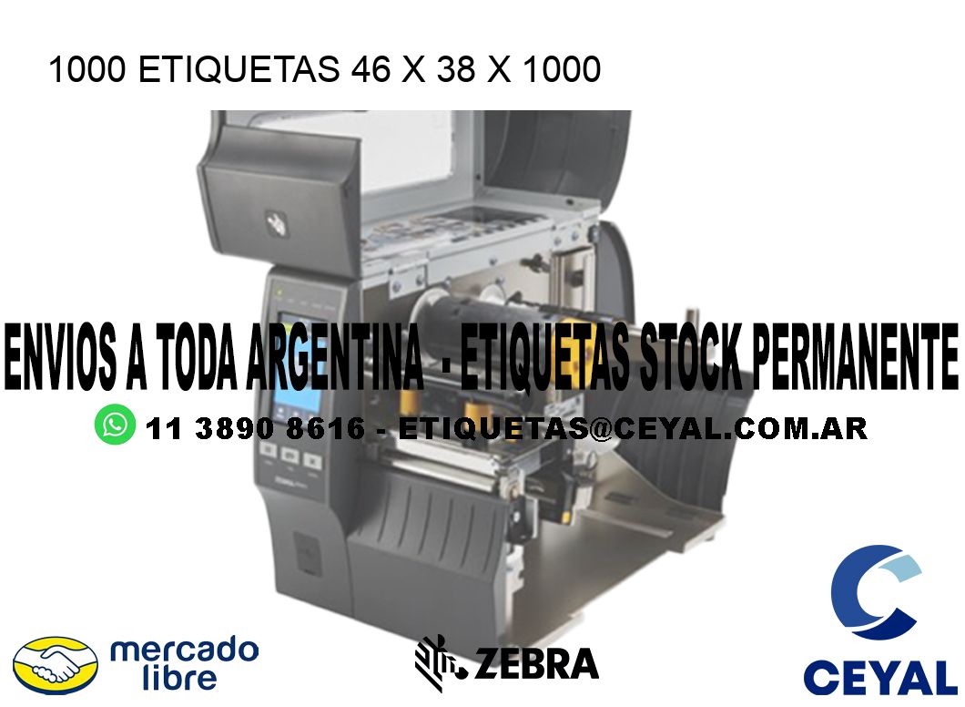 1000 ETIQUETAS 46 x 38 x 1000