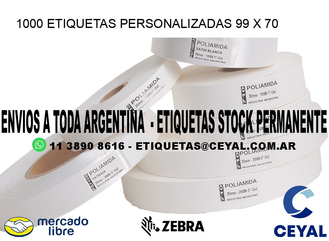 1000 ETIQUETAS PERSONALIZADAS 99 x 70