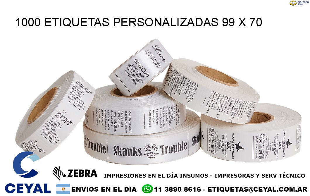 1000 ETIQUETAS PERSONALIZADAS 99 x 70