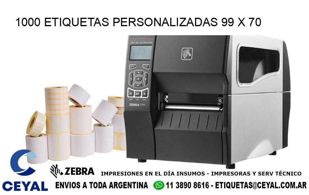1000 ETIQUETAS PERSONALIZADAS 99 x 70