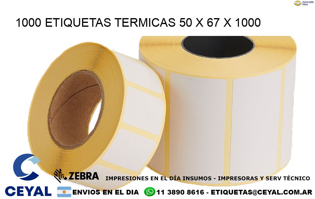 1000 ETIQUETAS TERMICAS 50 x 67 x 1000