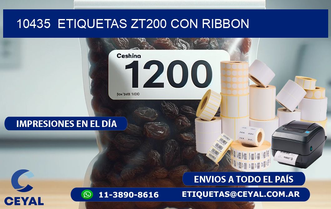 10435  ETIQUETAS ZT200 CON RIBBON