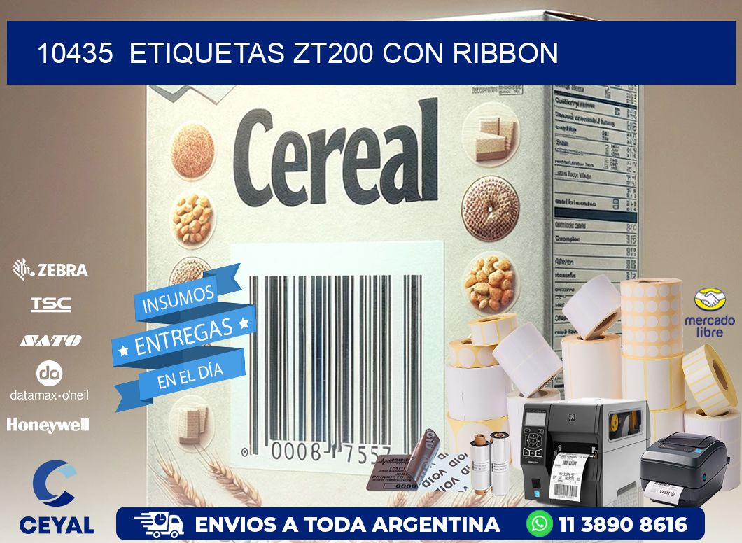 10435  ETIQUETAS ZT200 CON RIBBON