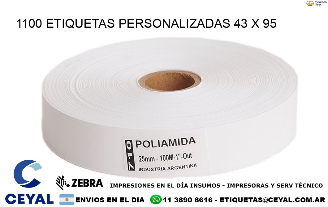 1100 ETIQUETAS PERSONALIZADAS 43 x 95