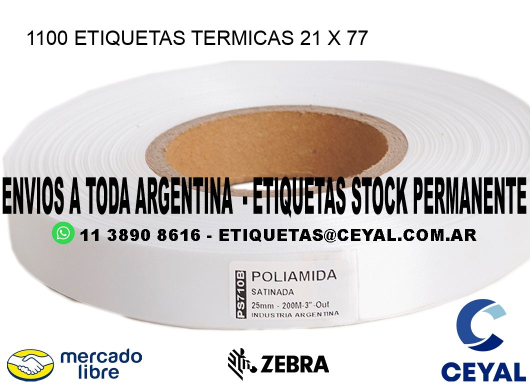 1100 ETIQUETAS TERMICAS 21 x 77