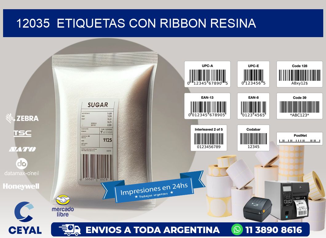 12035  ETIQUETAS CON RIBBON RESINA