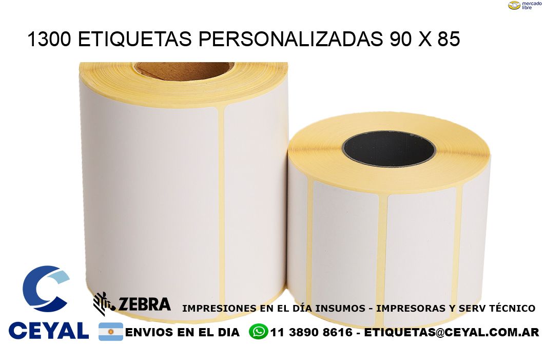 1300 ETIQUETAS PERSONALIZADAS 90 x 85