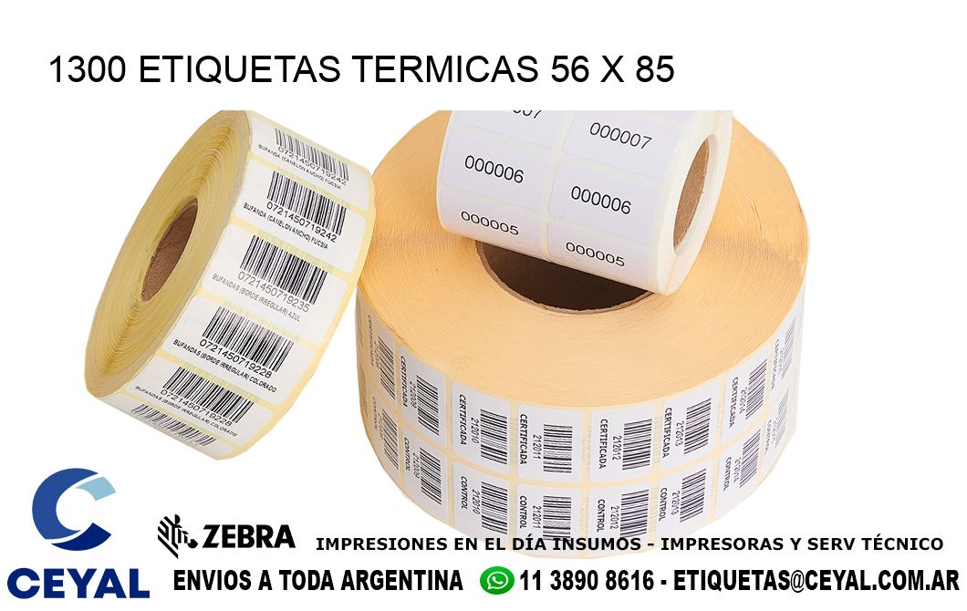 1300 ETIQUETAS TERMICAS 56 x 85