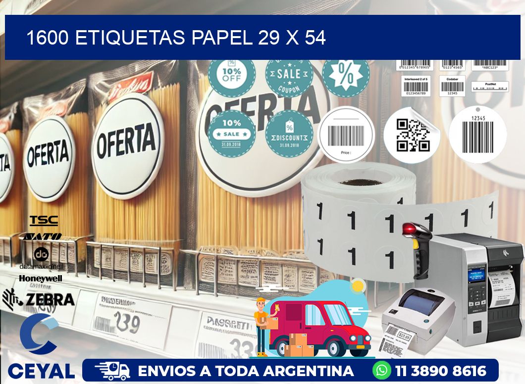 1600 ETIQUETAS PAPEL 29 x 54