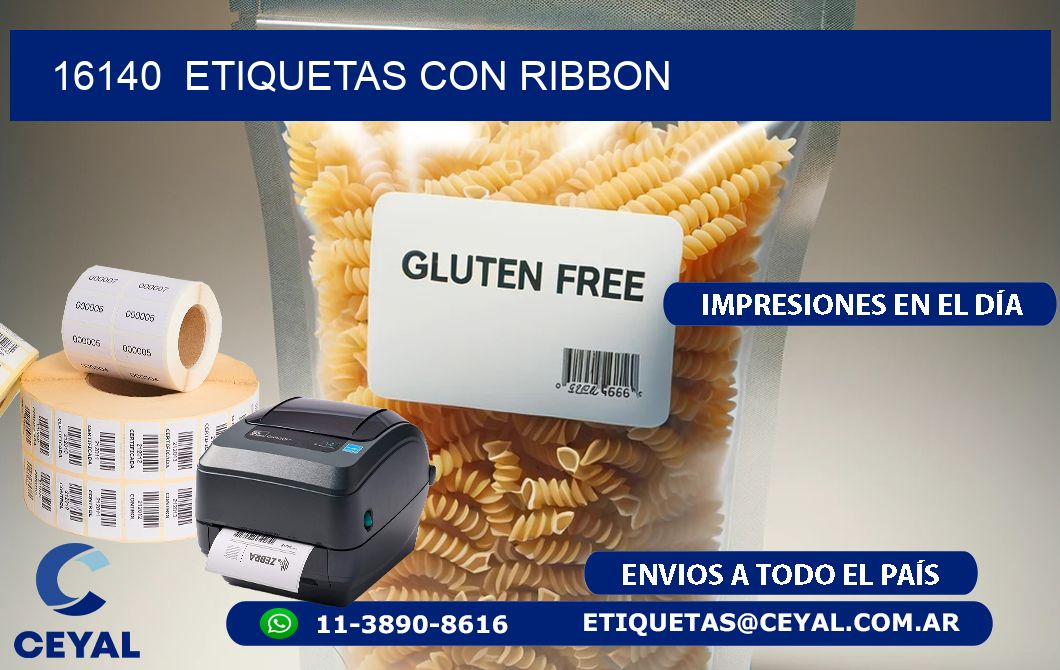 16140  ETIQUETAS CON RIBBON