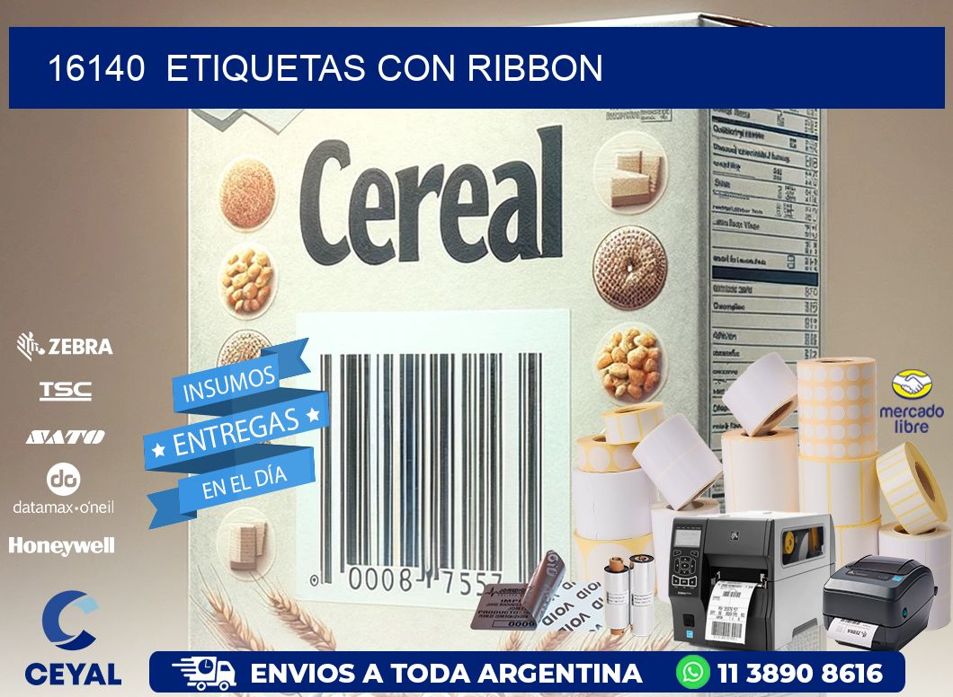 16140  ETIQUETAS CON RIBBON