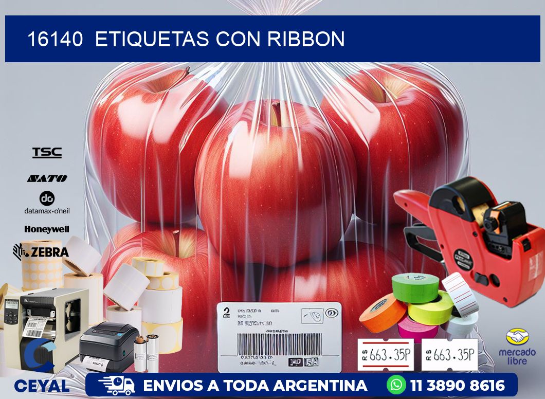 16140  ETIQUETAS CON RIBBON