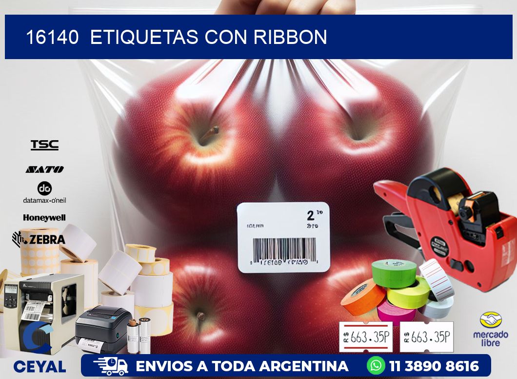 16140  ETIQUETAS CON RIBBON