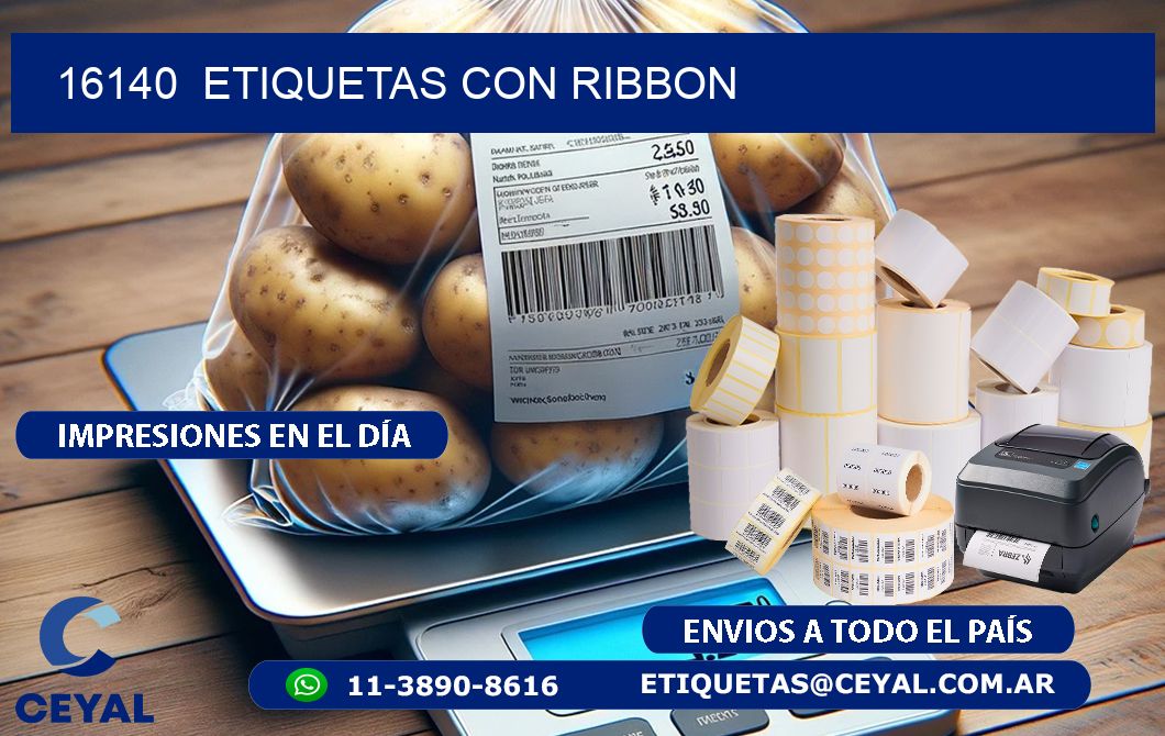 16140  ETIQUETAS CON RIBBON