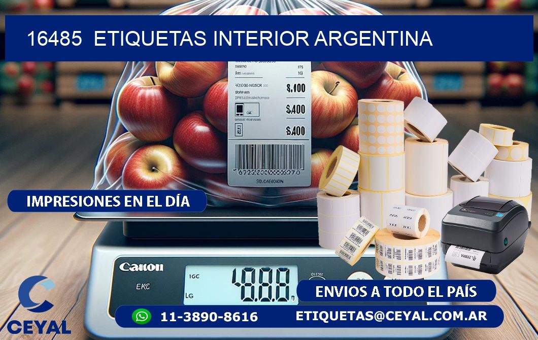 16485  ETIQUETAS INTERIOR ARGENTINA