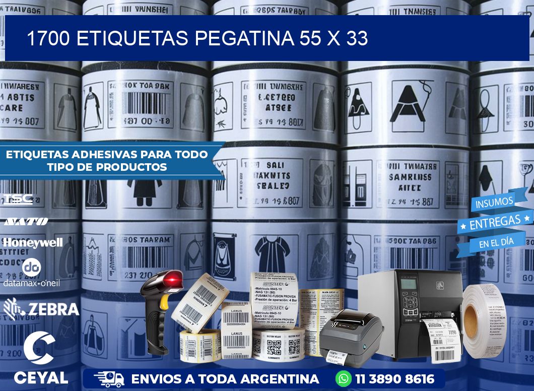 1700 ETIQUETAS PEGATINA 55 x 33