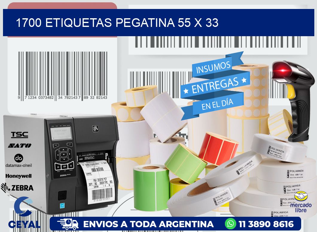 1700 ETIQUETAS PEGATINA 55 x 33