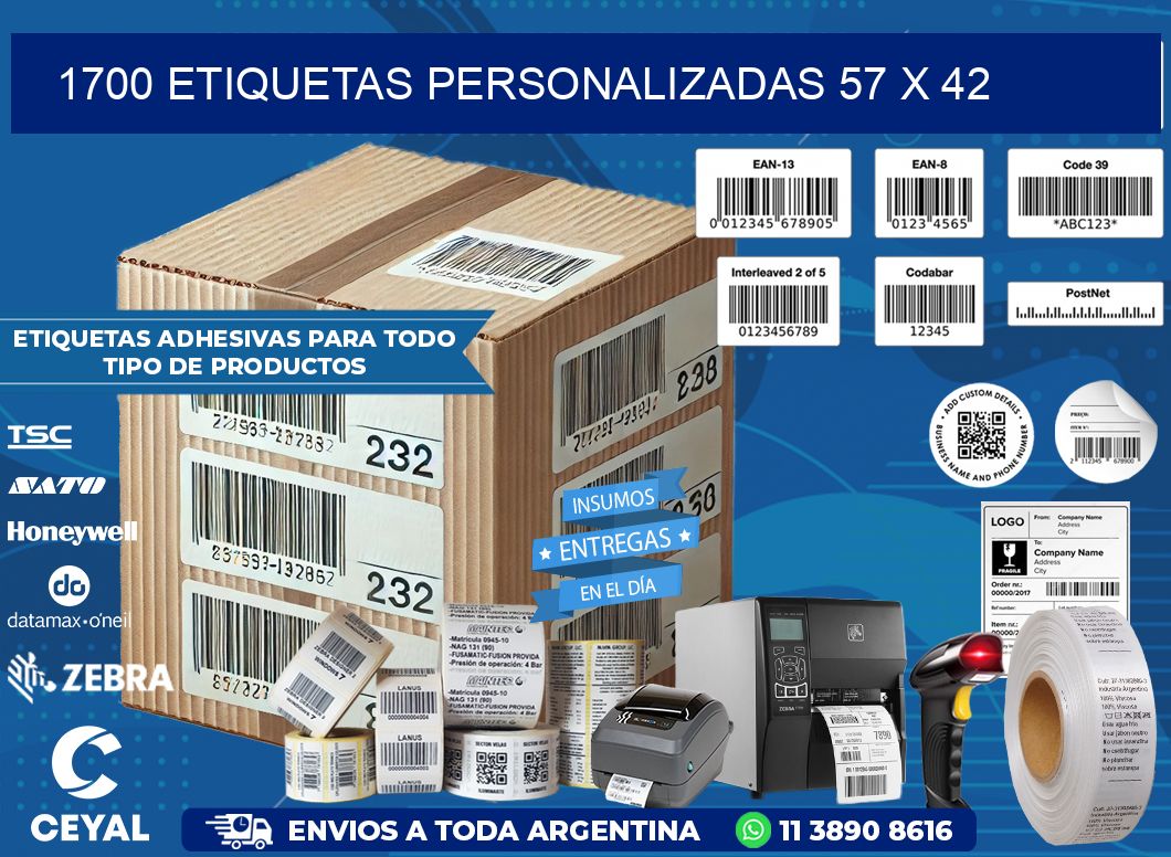 1700 ETIQUETAS PERSONALIZADAS 57 x 42