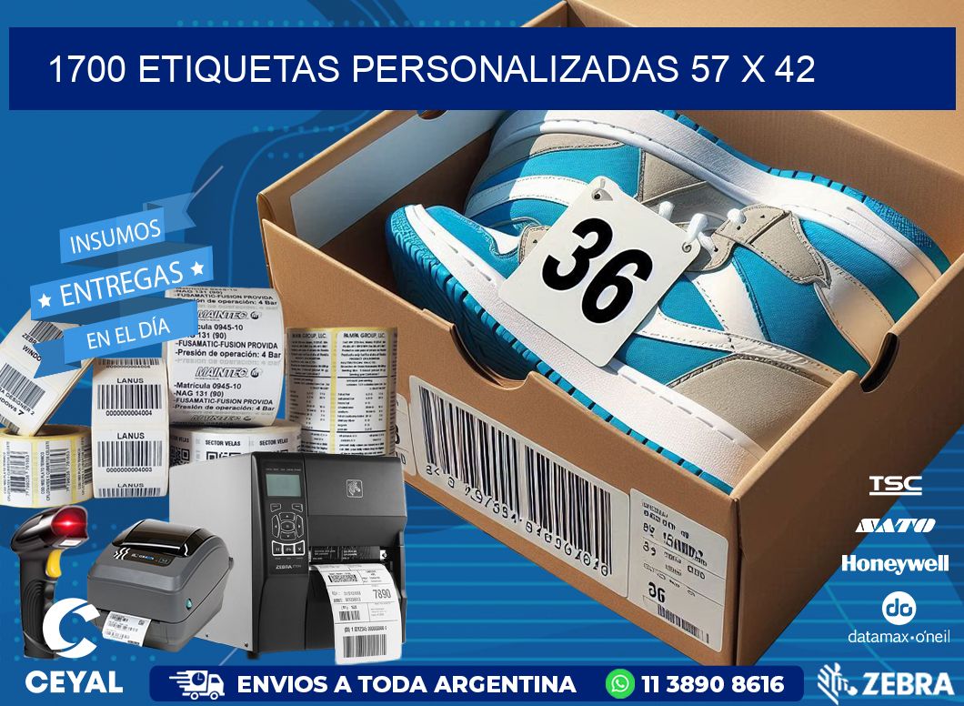 1700 ETIQUETAS PERSONALIZADAS 57 x 42