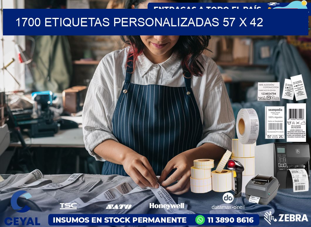 1700 ETIQUETAS PERSONALIZADAS 57 x 42