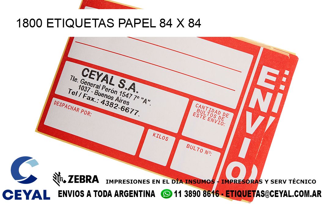 1800 ETIQUETAS PAPEL 84 x 84