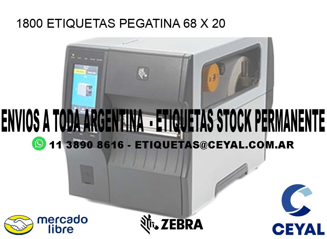 1800 ETIQUETAS PEGATINA 68 x 20