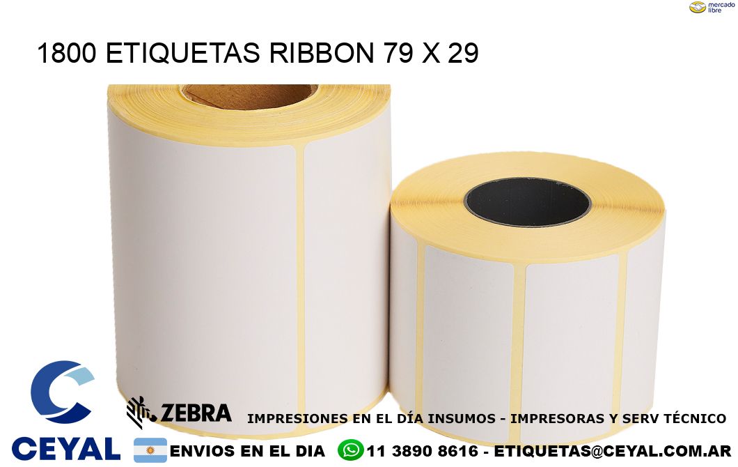 1800 ETIQUETAS RIBBON 79 x 29