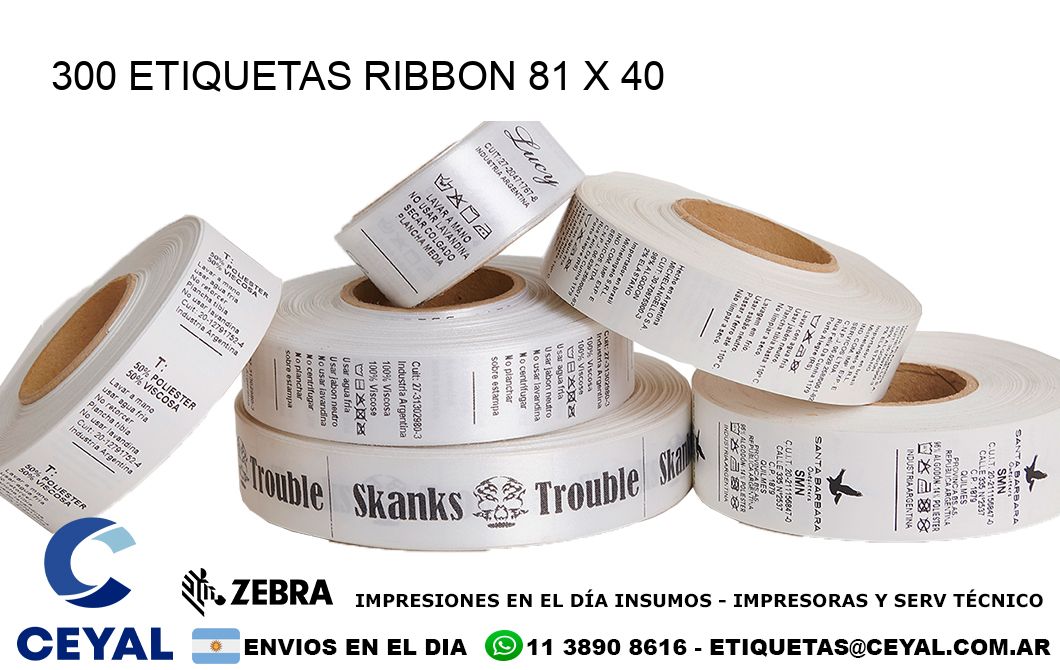 300 ETIQUETAS RIBBON 81 x 40