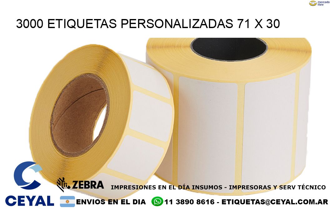 3000 ETIQUETAS PERSONALIZADAS 71 x 30