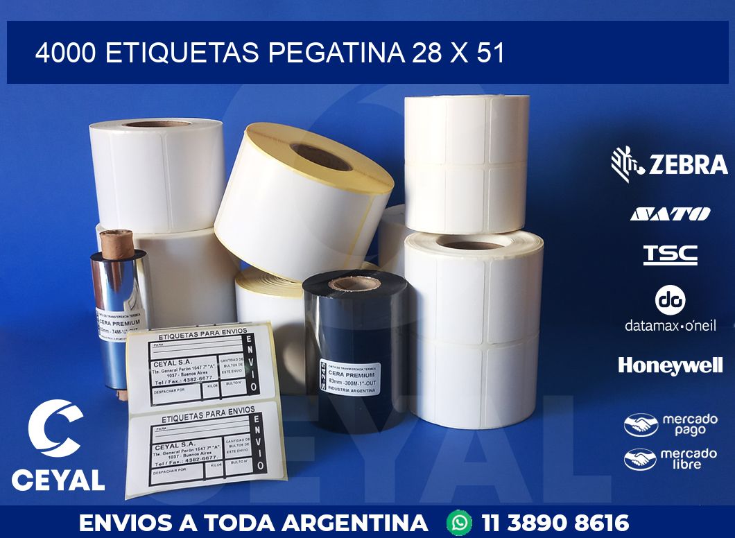 4000 ETIQUETAS PEGATINA 28 x 51