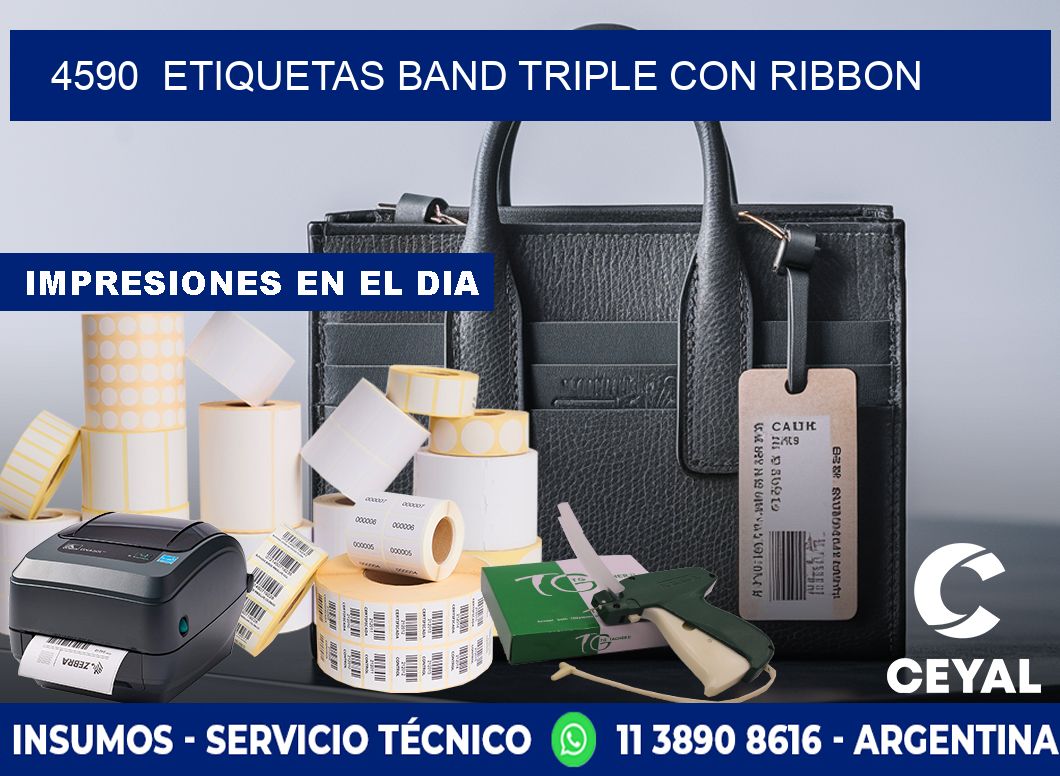 4590  ETIQUETAS BAND TRIPLE CON RIBBON