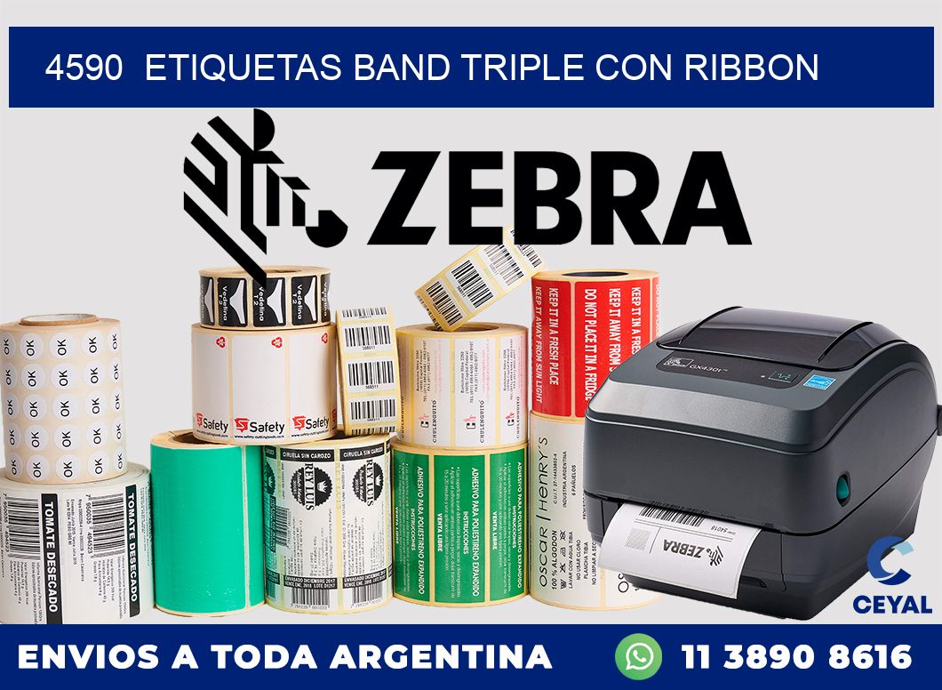 4590  ETIQUETAS BAND TRIPLE CON RIBBON