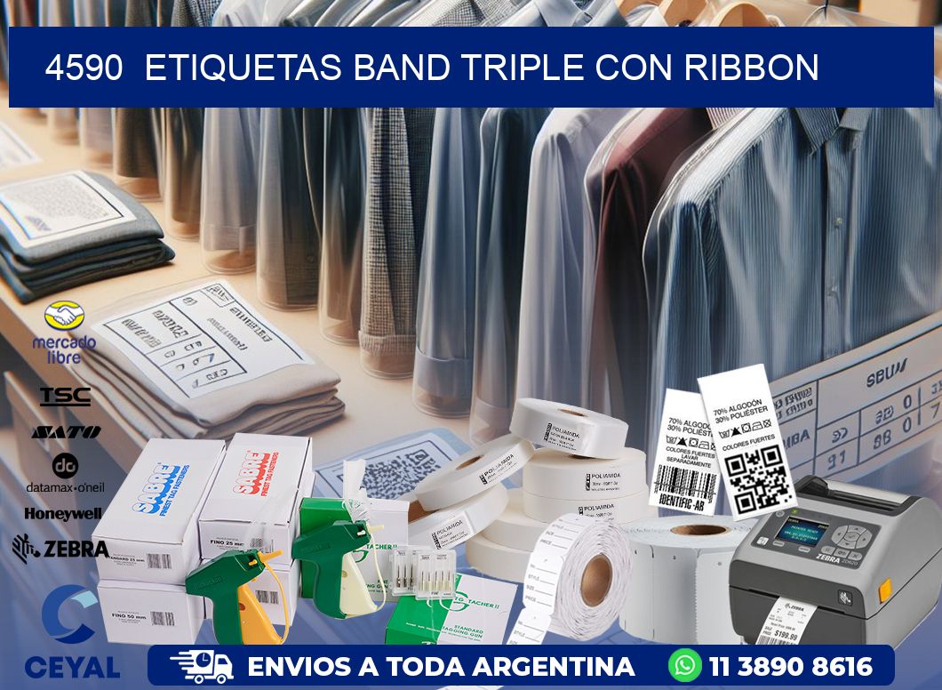 4590  ETIQUETAS BAND TRIPLE CON RIBBON