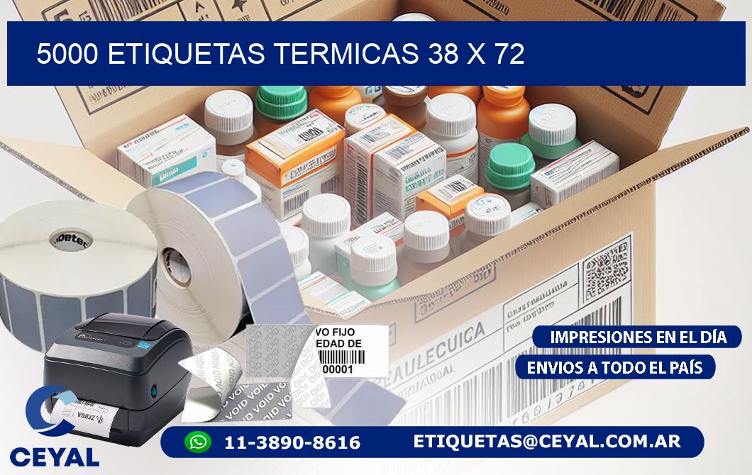 5000 ETIQUETAS TERMICAS 38 x 72