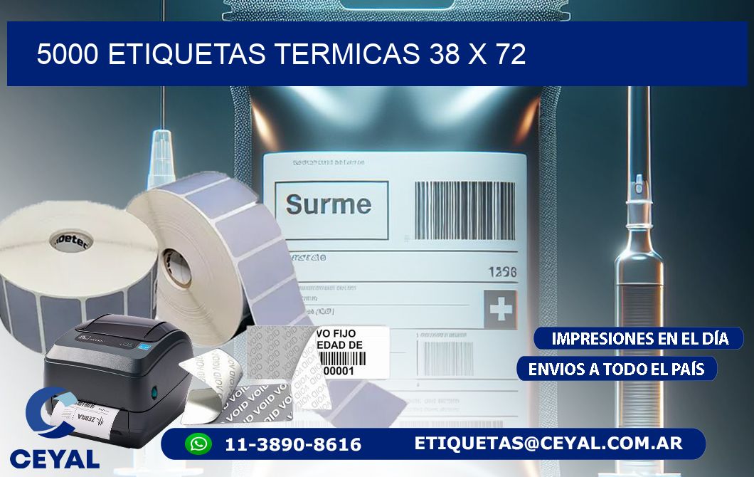 5000 ETIQUETAS TERMICAS 38 x 72