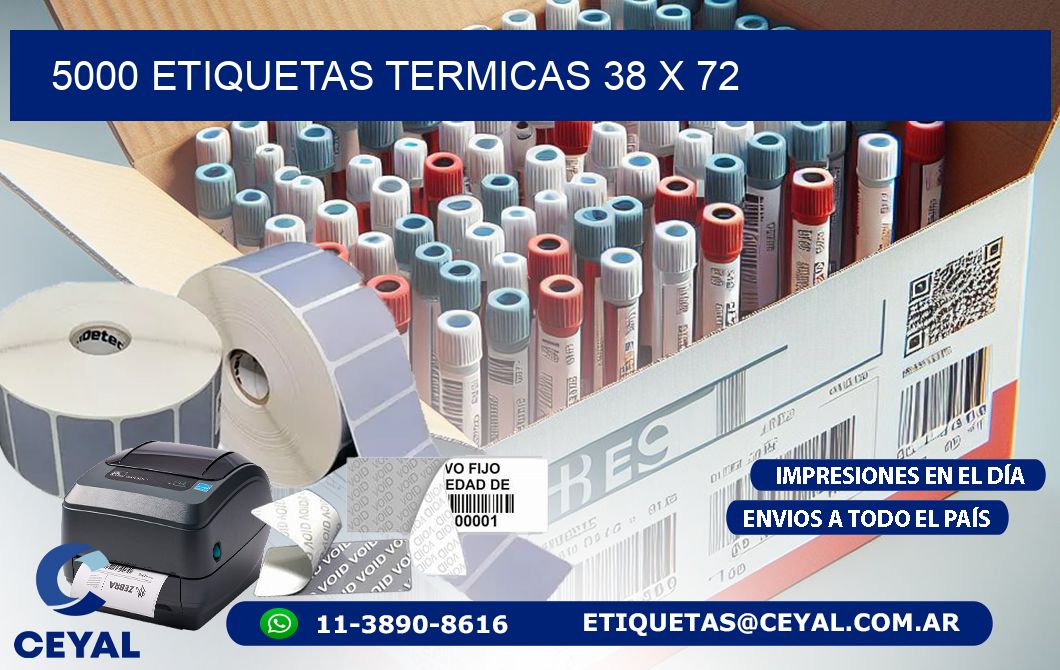 5000 ETIQUETAS TERMICAS 38 x 72