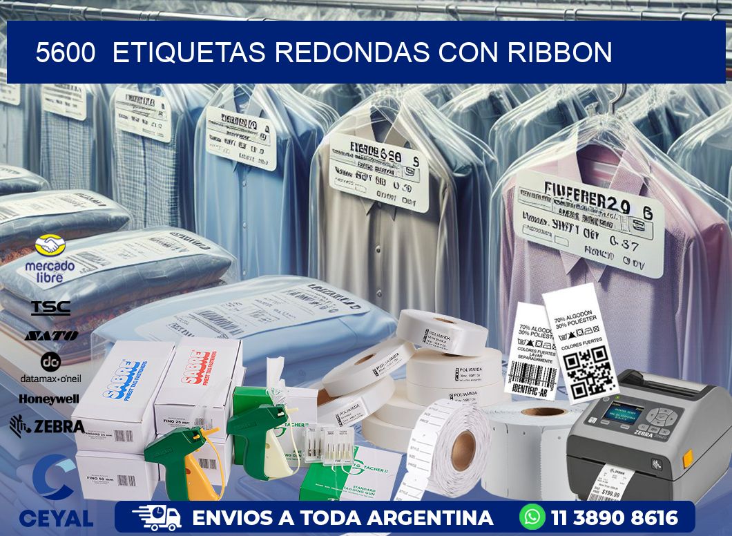 5600  ETIQUETAS REDONDAS CON RIBBON