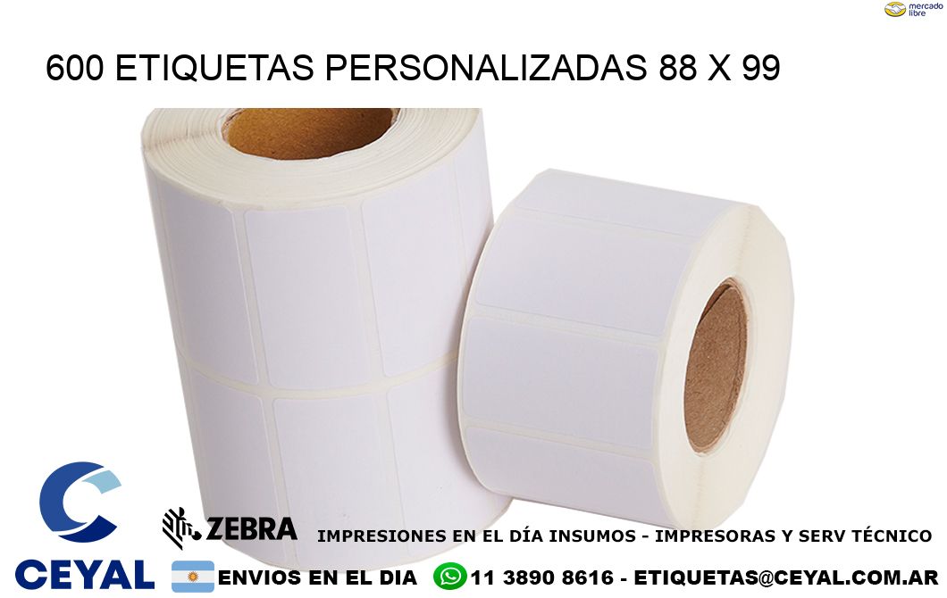 600 ETIQUETAS PERSONALIZADAS 88 x 99