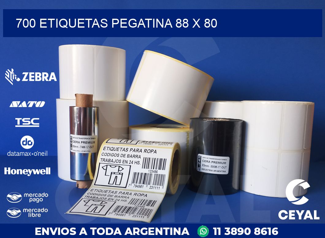 700 ETIQUETAS PEGATINA 88 x 80