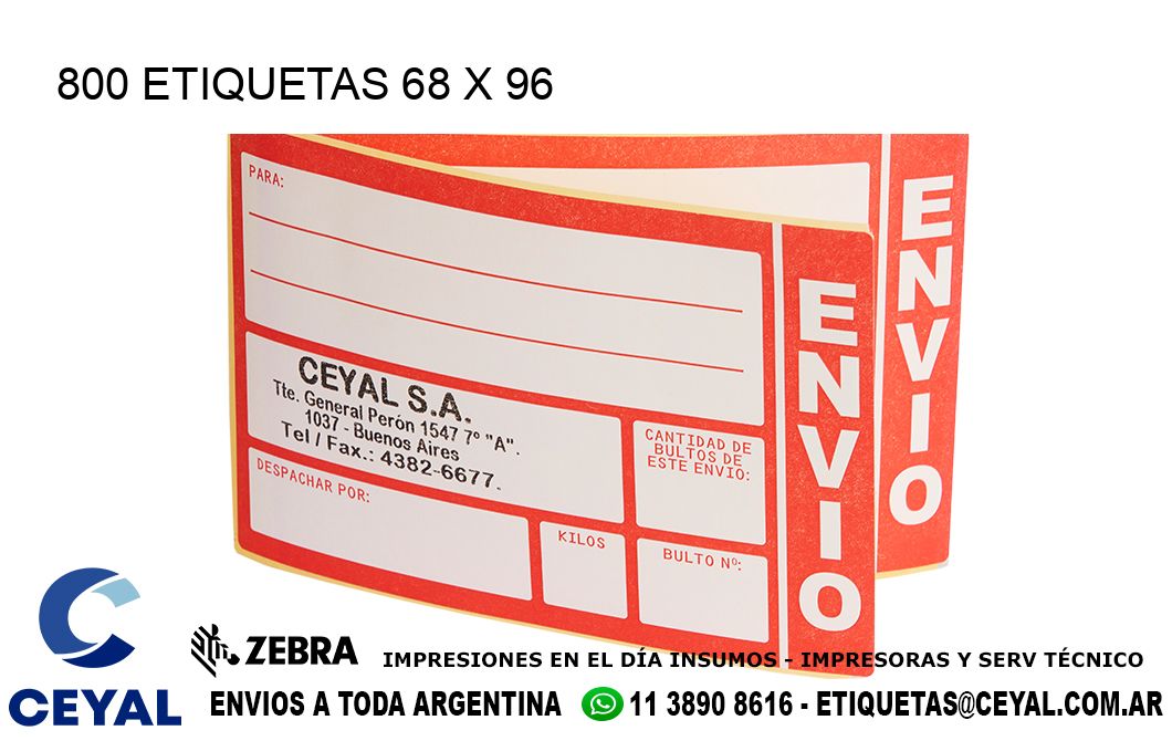 800 ETIQUETAS 68 x 96