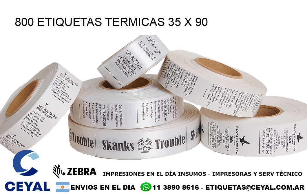 800 ETIQUETAS TERMICAS 35 x 90