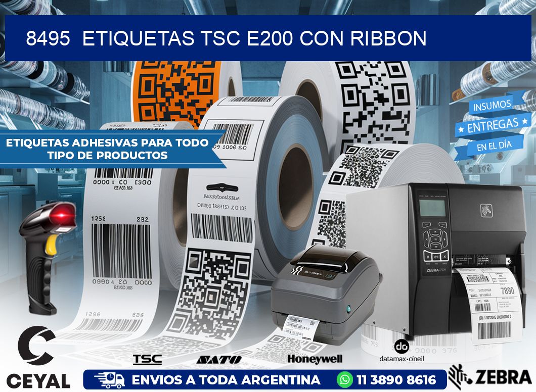 8495  ETIQUETAS TSC E200 CON RIBBON