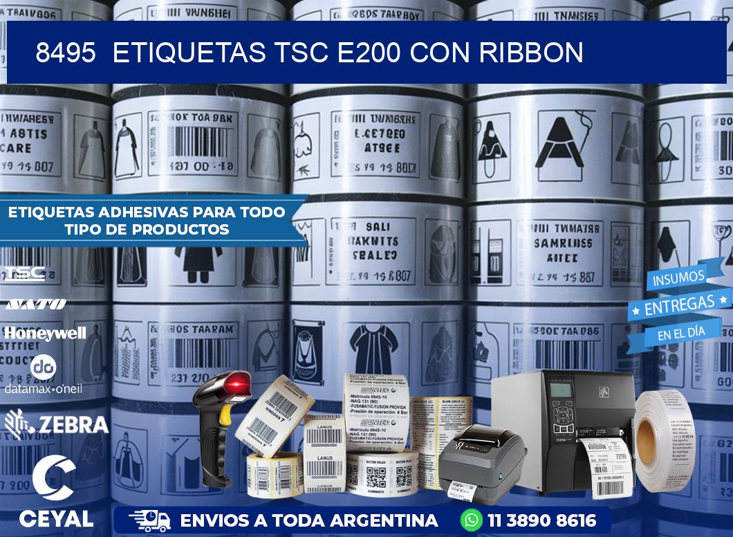 8495  ETIQUETAS TSC E200 CON RIBBON