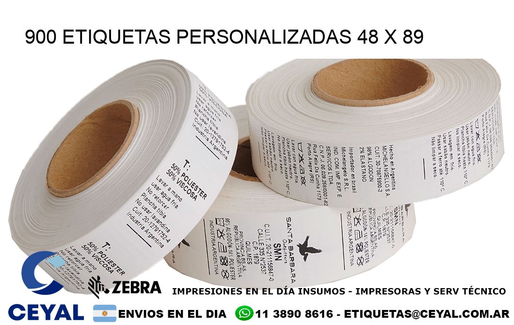 900 ETIQUETAS PERSONALIZADAS 48 x 89